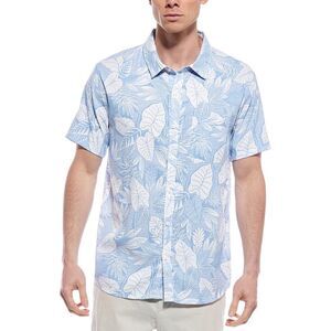 Endless Summer Mens  Perforated Button-Down Shirt, Blue